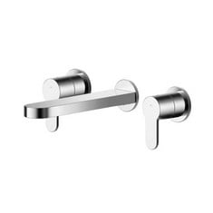 ARVAN WALL MOUNTED 3 TAP HOLE BASIN MIXER - CHROME - RRP £221