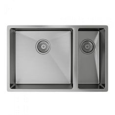 ELLSI ELITE UNDERMOUNT 1.5 BOWL KITCHEN SINK 670MM L X 440MM W - BRUSHED STAINLESS - RRP £766