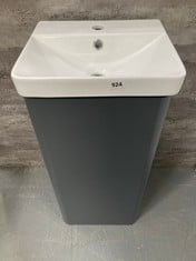 CORE COMPONENTS FLOOR STANDING 1 DOOR UNIT, 400MM - SOFT BLACK TO INCLUDE CORE 400MM THIN EDGE BASIN 1TH - RRP £412