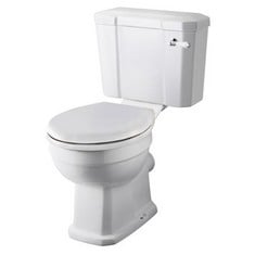 OLD LONDON RICHMOND CLOSE COUPLED TRADITIONAL TOILET + SOFT CLOSE SEAT WHITE SEAT - RRP £377