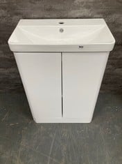 CORE GLOSS WHITE FLOOR STANDING CABINET WITH BASIN 600MM - RRP £558