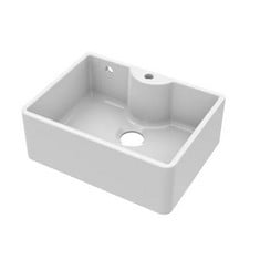 FIRECLAY BUTLER SINK COMES WITH OVERFLOW AND TAP LEDGE 595 X 450 X 220MM - WHITE - RRP £325