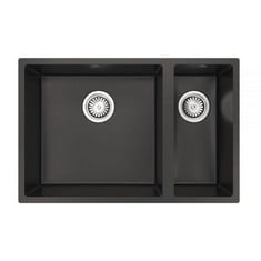 ELLSI 1.5 BOWL INSET OR UNDERMOUNT COMITE KITCHEN SINK 670MM L X 440MM W - MATT BLACK - RRP £422