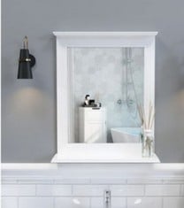 430MM WHITE MIRROR WITH SHELF - RRP £120