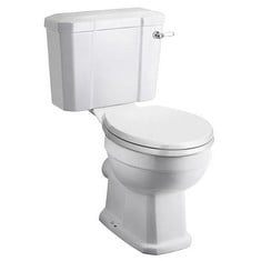 OLD LONDON RICHMOND COMFORT HEIGHT TOILET PAN CLOSE COUPLED EXCLUDING SEAT TO INCLUDE OLD LONDON RICHMOND TOILET CISTERN B CERAMIC LEVER FITTINGS AND SOFT CLOSE BOTTOM FIX TOILET SEAT - WHITE - RRP £