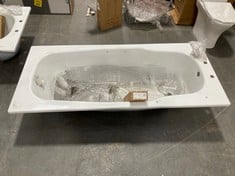 APPROX 800 X 1800MM METAL BATH TUB IN WHITE TO INCLUDE ROCA STEEL BATH FEET - MODEL NO. A291021000