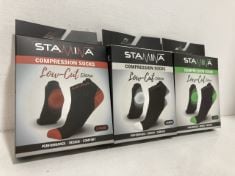 20 X COMPRESSION ITEMS TO INCLUDE STAMINA LOW-CUT COMPRESSION SOCKS (2-PAIRS).