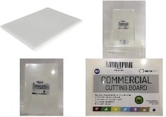 8 X COMMERCIAL PLASTIC CUTTING BOARD, NSF - 18 X 12 X 0.5 INCH (WHITE).