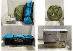 3 X ASSORTED CAMPING ITEMS TO INCLUDE DURABLE BEAM SINGLE HIGH AIR MATTRESS .