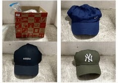 QTY ASSORTED CAPS TO INCLUDE NIKE DRI-FIT ONE SIZE IN BLUE.