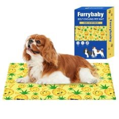 12X DOG COOL MAT, DOGS SELF COOLING GEL MAT PADS PET COOL BEDS (MEDIUM (50X65CM), PINEAPPLE COOLING MAT).