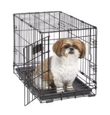 2X MIDWEST HOMES FOR PETS NEWLY ENHANCED SINGLE DOOR ICRATE 58.42 CM (22-INCH) LONG DOG CRATE, INCLUDES LEAK-PROOF PAN, FLOOR PROTECTING FEET , DIVIDER PANEL & NEW PATENTED FEATURES, BLACK, MODEL 152