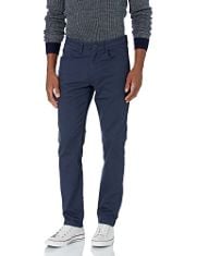 QTY OF ITEMS TO INCLUDE APPROX 30X ASSORTED CLOTHING TO INCLUDE ESSENTIALS MEN'S SLIM-FIT 5-POCKET COMFORT STRETCH CHINO TROUSERS (PREVIOUSLY GOODTHREADS), NAVY, 32W / 31L, ROXY YOUNG WOMEN WHOLE HEA