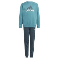 ADIDAS UNISEX KIDS ESSENTIALS BIG LOGO FLEECE JOGGER SET KIDS, ARCTIC FUSION/ARCTIC NIGHT/WHITE, 9-10 YEARS.