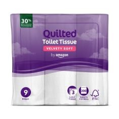 QTY OF ITEMS TO INCLUDE ASSORTED TOILET ROLL TO INCLUDE BY 3-PLY QUILTED TOILET PAPER, 9 ROLLS (1 PACK OF 9), 200 SHEETS PER ROLL (PREVIOUSLY PRESTO!), BY 3-PLY QUILTED TOILET PAPER, 9 ROLLS (1 PACK