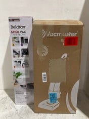 BELDRAY STICK VAC 2-IN-1 VACUUM TO INCLUDE VACMASTER RESPIRA LIFT OFF PET VACUUM