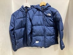 2 X NORTH FACE NORTH DOWN JACKET SUMMIT NAVY - SIZE JUNIOR 12 - TOTAL RRP £270