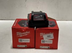 2 X MILWAUKEE 18V 5.0AH LITHIUM-ION BATTERY M18B5 TO INCLUDE MILWAUKEE 18V 2.0AH LITHIUM-ION BATTERY M18B2