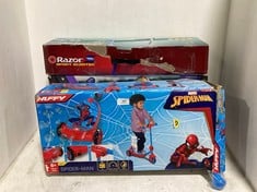 3 X ASSORTED SCOOTERS TO INCLUDE HUFFY MARVEL SPIDER-MAN BUBBLE ELECTRIC SCOOTER