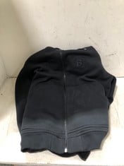 BURBERRY BLACK ZIP-UP HOODIE - SIZE XL