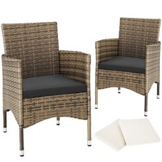 TECTAKE NANTES RATTAN GARDEN CHAIRS SET OF 2 404552 - RRP £249