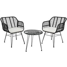 TECTAKE MOLFETTA RATTAN GARDEN TABLE & CHAIRS SET 403557 - RRP £319