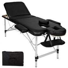 TECTAKE 3 ZONE FOLDABLE MASSAGE TABLE BLACK 401045 - RRP £120