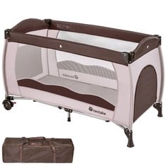 TECTAKE TRAVEL COT IN COFFEE BROWN - 402417