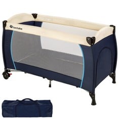 TECTAKE TRAVEL COT IN BLUE - 402416