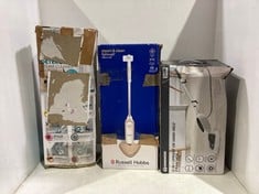 3 X ASSORTED ITEMS TO INCLUDE RUSSELL HOBBS STEAM & CLEAN LIGHTWEIGHT STEAM MOP