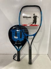 WILSON ULTRA PADDLE RACKET TO INCLUDE WILSON ULTRA EXCEL TENNIS RACKET