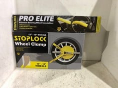 STOPLOCK 13-15" WHEEL CLAMP TO INCLUDE STOPLOCK PRO ELITE PREMIUM STEERING WHEEL IMMOBILISER