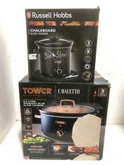 RUSSELL HOBBS CHALKBOARD SLOW COOKER TO INCLUDE TOWER X CAVALETTO ROSE GOLD EDITION 6.5L MIDNIGHT BLUE SLOW COOKER