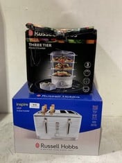 RUSSELL HOBBS 3 TIER FOOD STEAMER TO INCLUDE RUSSELL HOBBS INSPIRE WHITE 4 SLICE TOASTER