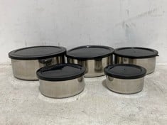 24 X STONE THE CROWS SET OF 5 LOW STORAGE CONTAINERS - DIA 10/12/14/16CM - TOTAL RRP £432