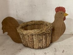 24 X STONE THE CROWS HEN WOODEN EGG BASKET - ITEM NO. 630606