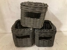 BOX OF STONE THE CROWS MINI WOVEN BASKET IN BLACK