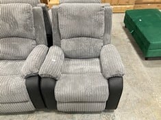 BOSTON GREY PLUSH FABRIC RECLINER ARMCHAIR - RRP £300