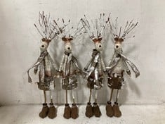 12 X STONE THE CROWS SMALL SLIM STANDING REINDEER - HGT 41CMS - TOTAL RRP £192