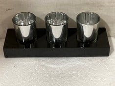 24 X STONE THE CROWS THREE SILVER VOTIVES ON PLINTH-LNG 25CM - TOTAL RRP £240