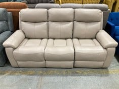 LA-Z-BOY 3 SEATER DOUBLE POWER RECLINER SOFA IN BEIGE LEATHER