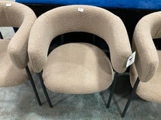 LEX BOUCLE DINING CHAIR WITH CURVED BACKREST IN BROWN - RRP £80