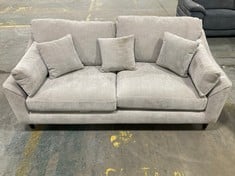 HEPBURN 3 SEATER SOFA IN LIGHT GREY FABRIC - MX040 - RRP £1199