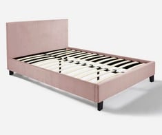 HAYDEN VELVET OTTOMAN DOUBLE BED FRAME IN BLUSH - JO336 - RRP £270