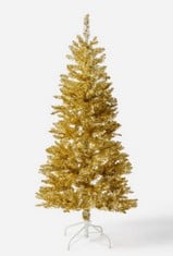 PRE LIT TINSEL CHRISTMAS TREE IN CHAMPAGNE - WK023