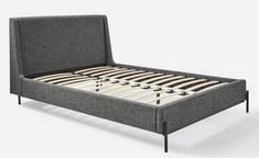 GRAY AND OSBOURN NO.141 MID-CENTURY DOUBLE BED FRAME IN CHARCOAL - FA025 - RRP £415 (KERBSIDE PALLET DELIVERY)