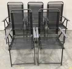 SET OF 5 GARDEN CHAIR IN BLACK