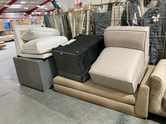 5 X ASSORTED SOFA PARTS TO INCLUDE CHARLES SINGLE MODULAR UNIT IN WHITE BOUCLE FABRIC (PARTS / SINGLE MODULARS) (KERBSIDE PALLET DELIVERY) (KERBSIDE PALLET DELIVERY)