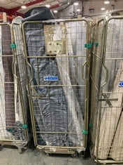 CAGE OF ASSORTED ROLLS OF FABRIC TO INCLUDE CHENILLE WEAVE CHARCOAL - 9.5M (CAGE NOT INCLUDED) (KERBSIDE PALLET DELIVERY)