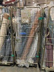 CAGE OF ASSORTED ROLLS OF FABRIC TO INCLUDE NAVY BLUE (CAGE NOT INCLUDED) (KERBSIDE PALLET DELIVERY)